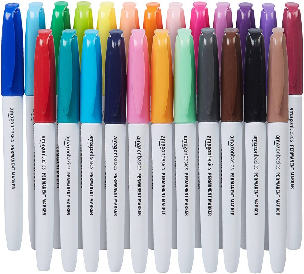 Lowest Price: Basics Fine Point Tip Permanent Markers -  Assorted Colors, 24-Pack